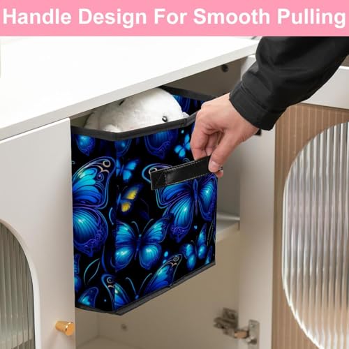 Boîte de rangement papillon bleu contre le désordre des armoires