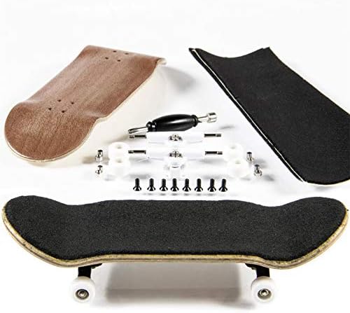 PhoneNatic Mini Finger Skateboard – in red Brown with Ball Bearings (Assembly kit)