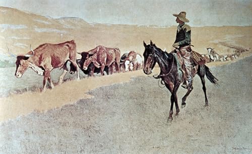 Pintura al óleo clásica de Frederic Remington, lienzo artístico de 60x90cm