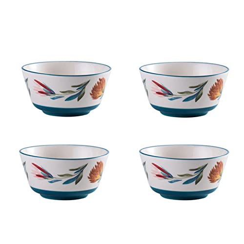 Mgiahekc Cuencos para Servir para Entretenimiento, Cuenco De Arroz De Cerámica para El Hogar con Tema De Cuatro Estaciones, Adecuado para Uso Diario, Fiesta,B,4pcs