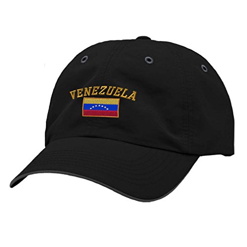 Venezuela Flag Embroidery Design Richardson Polyester Water Repellent Cap Black/Charcoal