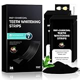 Pap+ Charcoal Teeth Whitening Strips Professional Teeth Whitening Kit for Teeth Sensitive or Coffee Drinker, 28 Tooth Whitener Strips Easy to Use 14 Treatments by ECTEST