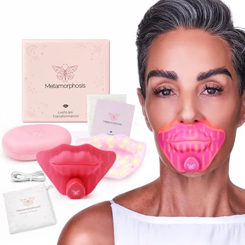 Metamorphosis LushLips LED Lip Therapy Device, FDA-Cleared for Wrinkle Reduction, Fuller Lips and Smoother Lines, No Biting Required, 4 Wavelengths, Award-Winning, Rechargeable Case