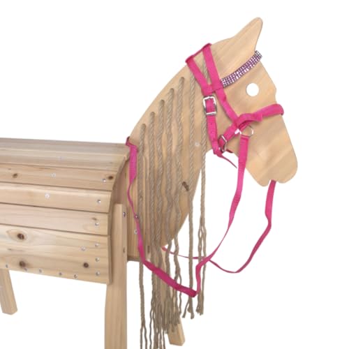 PFIFF 103126 Trensenzaum „Lotty“ für Spiel- & Holzpferde, Spieltrense, Trense für Spielpferd, Einheitsgröße, Pink, Kindergerecht