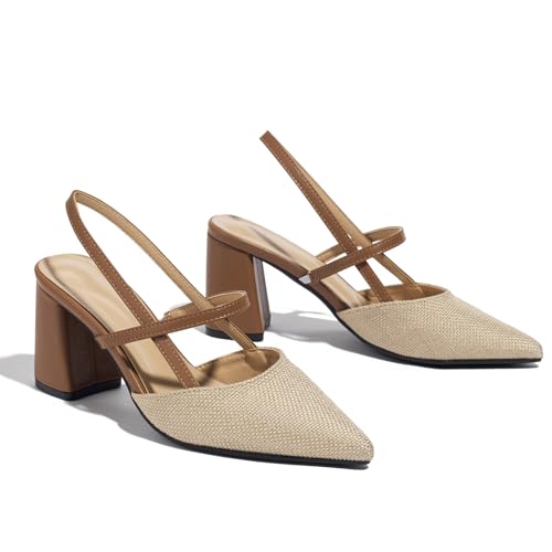 Block Heeled Sandals Pumps Chunky Closed Toe Shoes for Women2