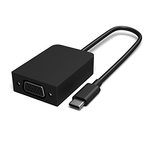 Adaptador USB-C a VGA Microsoft negro macho a hembra convertidor de vídeo para monitor externo