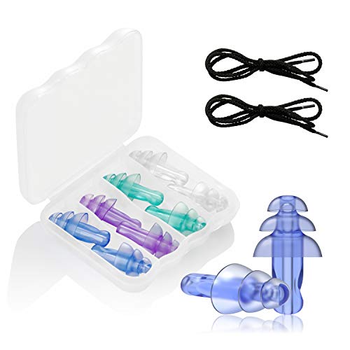 Softvox Small Ear Plugs for Sleeping, 4 Pairs Ultra Soft Silicone Noise Reduction Ear Plugs, Hearing Protection Small Ear Plugs for Women, Side Sleepers, Snoring, Study, Work, Travel