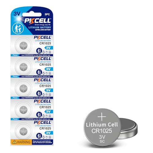 PKCELL 5-Pack CR1025 Battery CR1025 Lithium Battery 3V, 5-Year Shelf Life by PKCELL - Used condition - US$4.49