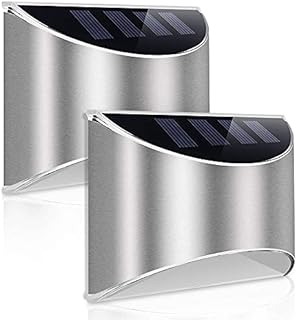 LeiDrail Solar Fence Lights Solar Garden Lights Outdoor LED Lights Solar Powered Wall Light Waterproof for Garden Fence Patio Gate Yard 2 Pack(Cold White)