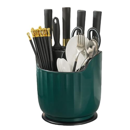 包丁スタンド 包丁立て 多機能型 カトラリー収納 360度回転可能 洗いやすい 排水可能 置き型 収納ケース ナイフスタンド お箸 スプーン 台所 分解が簡単な 衛生的 スッキリ キッチン らくらく 掃除