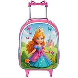 Mochila Escolar Feminina Infantil Grande Princesa com Rodinhas Volta às Aulas