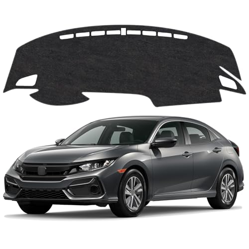 Image of Dash Cover Mat Compatible with Honda Civic 2016-2021 Non-Slip Dashboard Cover Mat Sunshade UV Rays Protector Interior Accessories