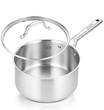 KOCH SYSTEME CS 4QT Stainless Steel Saucepan with Lid, Large Sauce Pan