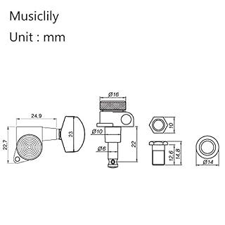 Musiclily Ultra 3R3L Ratio de 19:1 Mécaniques à Blocage Locking Tuners pour Guitare électrique Les Paul Style ou… - Les Beatles, Paul McCartney, John Lennon, RIngo Starr, George Harrison Musiclily Ultra 3R3L Ratio de 19:1 Mécaniques à Blocage Locking Tuners pour Guitare électrique Les Paul Style ou… – Image 2