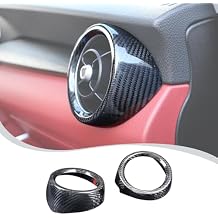 Dashboard Side Air Conditioning Vent Cover Ring Compatible with Alfa Romeo Stelvio 2017-2020,Carbon Fiber Side Air Outlet Decorative Cover Interior Accessories For Left Hand Driving