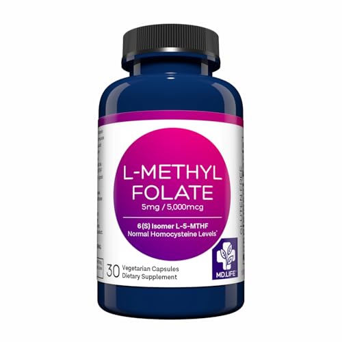 MD. Life L-Methylfolate 5 mg Professional Grade 30 Capsules 5-MTHF