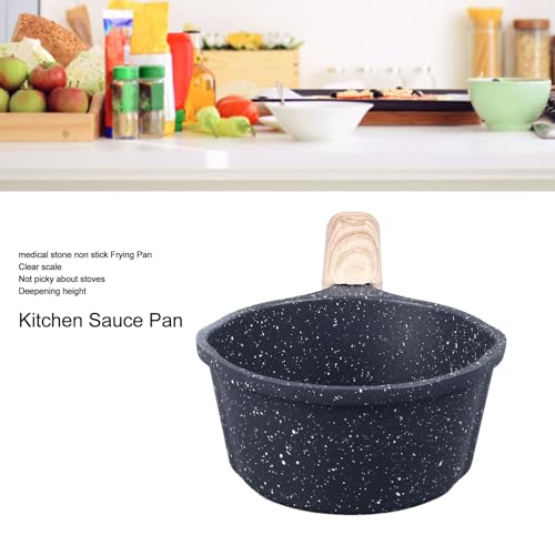 Nonstick Sauce Pan, Small Milk Pot Pan with Pour Spouts, Wooden Handle, Multipurpose Pots, Easy to Clean, Small Kitchen Pots - Image 4