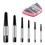 Schraubenausdreher Set, 6 Stück Schrauben Ausdreher Set, Screw Remover Set mit Aufbewahrungsbox, M3-M18 Linksausdreher Set für Beschädigte Schrauben Und Rohre