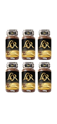 LOR Classique Instant Coffee 150g (Pack of 6 Jars Total of 900g) (Packing may Vary).