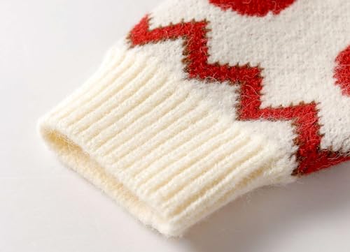 SMILING PINKER Little Girls Christmas Sweater Chunky Knitted Santa Reindeer Pullover Warm Winter Top4