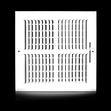 10x10 Vent Register [Duct Opening], Vent Covers for Home Ceiling, Two-Way Ventilation Register, Adjustable Solid Steel Wall Register Vent Cover (10"W x 10"H [Duct Opening])