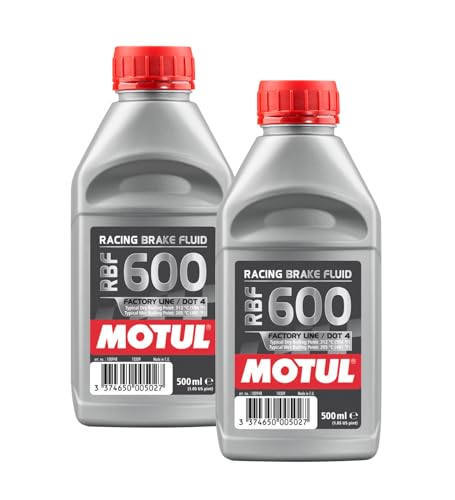 WOL DOT 4 Brake Fluid Motul 100948 Brake Fluid Factory Line RBF600 500ML - Fully Synthetic Brake Oil Dot (2 Units)