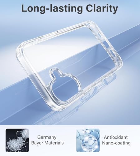 Image of ClearPC Clear Hard PC Case for Apple iPhone 17, Anti-Yellow Transparent Back Cover, Anti-Scratch, Raised Camera Protection, Shockproof, Wireless Charging Compatible, Non Yellowing (Clear)
