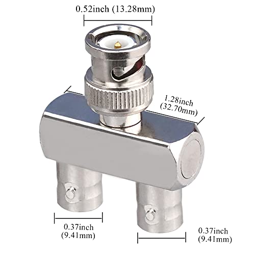 Adaptador divisor en Y BNC macho a doble BNC hembra, 2 piezas miniatura 4