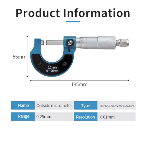 Micromètre de diamètre extérieur 0.01 mm pour l'ajustement des pièces mécaniques en atelier