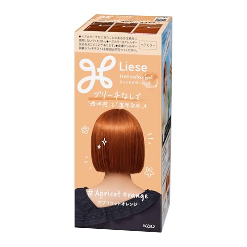 Liese Color Gel Hair Dye, color naranja albaricoque, color naranja japonés, fórmula de gel de alta pigmentación sin blanquear con paquete de tratamiento, Kao Japón
