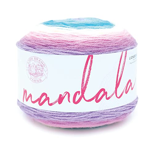 Lion Brand Yarn Mandala DK Lightweight Yarn for Knitting Crochet and Crafts Liger 1 Pack Self-Striping Acrylic Fiber for Baby Blankets Multicolor Shawls and Variegated Cardigans