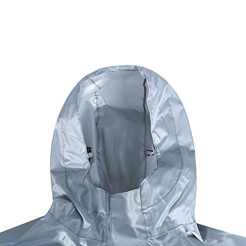 Festnight Raincoat impermeável impermeável com refletor Poncho impermeável com tira reflexiva (Grey)