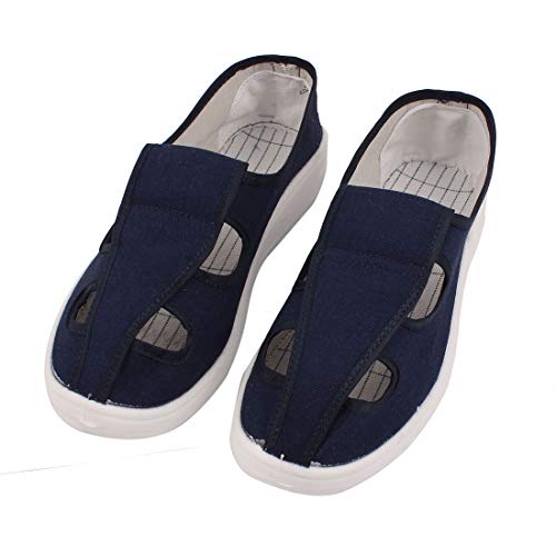 Aexit US5 UK2.5 EU35 PU Miękkie dno Antypoślizgowa podeszwa Płaska podeszwa Antystatyczne 4-dziurkowe płócienne buty(Chaussures de toile 4 trous antistatiques à semelle antidérapante en PU, dessous so