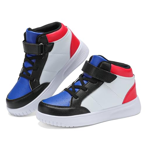 Image of Kids Sneakers Boys Running Shoes Girls High Top Casual Lightweight Classic Adjustable Strap Sneakers