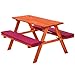 TecTake 800807 Set Tavolo e Panche Bambini in Legno, Arredamento da Campeggio Picnic, Morbidi Cuscini, Giardino Terrazza Esterni - Disponibile in Diversi Colori (Rosso)