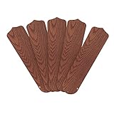 OhLectric OL-43923 Contractor’s Standard Ceiling Fan Blades - Made with Premium Quality MDF - Set of 5 Replacement Fan Blades - Standard Pre-drilled Holes - 52 Inch Fan Blades, Dark Oak