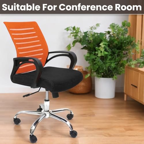 Image of Ngfc Office Chair for Home with Back Support Arm Rest 360 Degree Rotating Office Chair with Tilt Lock Mechanism High Comfort Seating Ergonomic Chair for Home & Office (2, Orange)