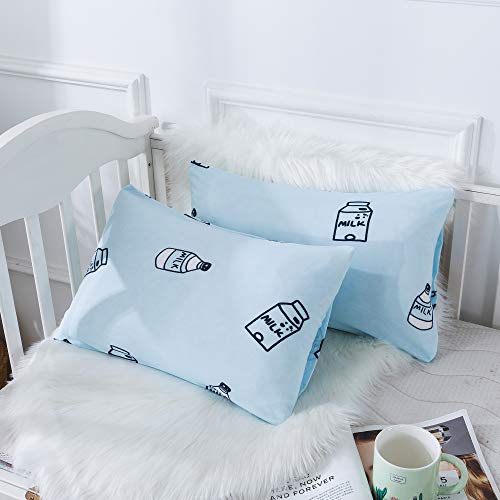 Image of Household Cotton Jersey Knit Pillowcases, Soft and Breathable Travel Pillow Cases with Envelope Closure, 13 inch x 18 inch 2 Pack (Airy Blue)