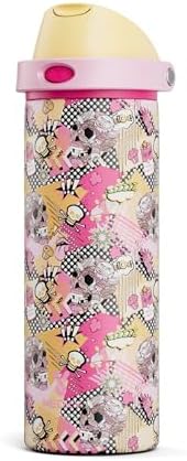 24 oz Halloween Insulated Water Bottle: Meoky Stainless Steel Water Bottle with Straw and Spout Lid - Leak Proof, Cold for 24 Hours, Fits in Car Cup Holder, Halloween Gifts for Women Men, Jolly Bones