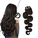 Produktbild Moresoo Extensions Echthaar Clip in Hair Extensions Gewellt 24 zoll 7Pcs Pro Paket Clip in Human Hair Extensions Dunkelstes Braun Body Wave 100g