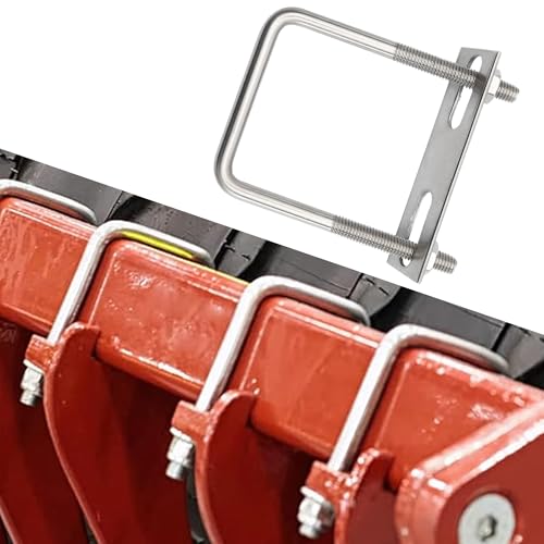 4 Stück Bügelschrauben M8 Quadratische U Bolzen Dachbox Befestigung U Bügel Quadratrohrschelle 60 x 100 mm, U Bügel Dachbox mit Muttern und Rahmenplatte U Bolzen Verschluss