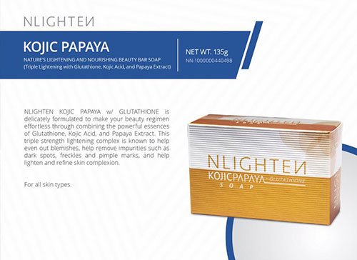 Nlighten Kojic Papaya Soap 3 Bars W Glutathione By Nworld