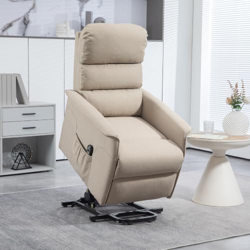 HOMCOM Power Lift Recliner Chair for Elderly, Easy Assembly, Beige