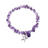 REEBOOOR Starfish Ankle Bracelet Amethyst Healing Stone Stretch Anklet Bracelet Chakra Beach Foot Je