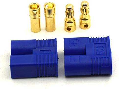 OliRC 10 Pairs EC3 Connector Plugs - 3.5mm Bullet Banana Plugs For RC ESC Battery & Motor (60A)