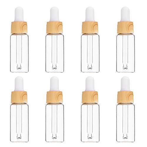 PIXNOR Frasco Gotero de Vidrio Transparente de 8 Piezas Frascos de Aceite...