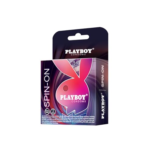 PLAYBOY Condoms Spin-ON Double Spiral Premium Lubricated Condoms - 3 Count