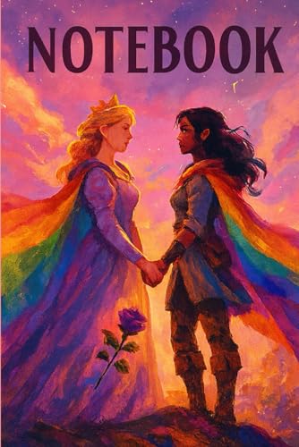 Fantasy Pride Notebook – Lined Journal Featuring Two Women in Rainbow Capes | LGBTQ+ Love & Fantasy Art Cover | 96 Lined Pages | 6x9 Inch Writing ... for Journaling, Writing, Daily Notes & Gifts