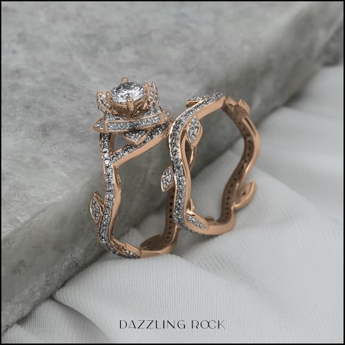 Dazzlingrock Collection 1.50 Cttw Round White Diamond Vintage Engagement Ring Set for Women in 14K Solid Gold4