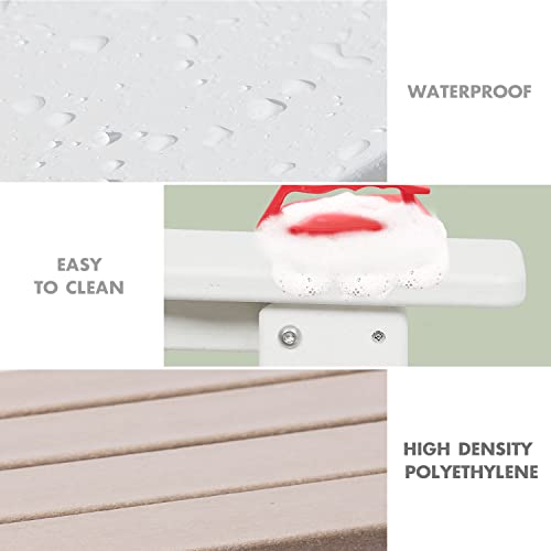 Aoodor Folding Adirondack Chair Patio Chair Outdoor Weather Resistant Painted For Fire Pit &Garden 31.5'' (L) X 28.74'' (W) X 37'' (H) - Brown And White #TOP7